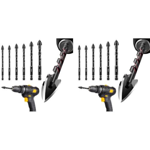 Serplex® 12PCS Drill Bit Set 6mm-12mm Masonry Tungsten Carbide Universal Hex Shank for Power Tool Electric Rotary Ideal Tile Brick Cement Concrete Glass Serplex® 12PCS Drill Bit Set 6mm-12mm Masonry Tungsten Carbide Universal Hex Shank for Power Tool Electric Rotary Ideal Tile Brick Cement Concrete Glass